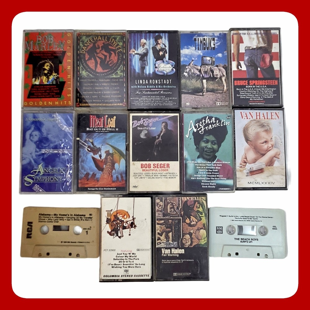 Vintage Music Cassette Tape Collection 14 Piece Lot Rock Pop Soul Classic Set